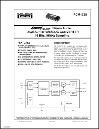 Click here to download PCM1725DR Datasheet