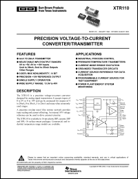 Click here to download XTR110AD Datasheet