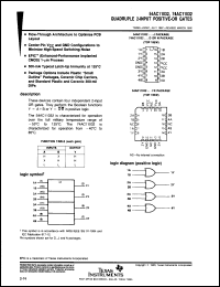 Click here to download 54AC11032J Datasheet