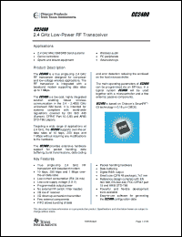 Click here to download CC2400SK Datasheet