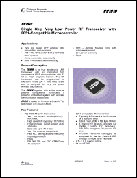 Click here to download CC1010-STY1 Datasheet