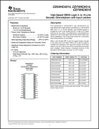 Click here to download CD74HC4514MG4 Datasheet