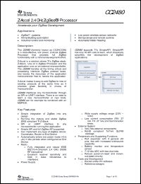 Click here to download CC2480A1RTC Datasheet