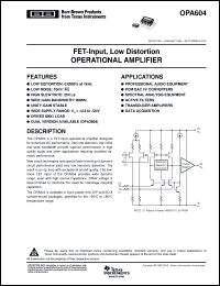 Click here to download OPA604APG4 Datasheet