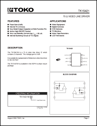 Click here to download TK15421MTL Datasheet