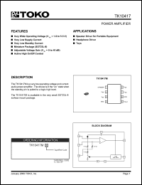 Click here to download TK10417MTL/417 Datasheet
