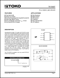 Click here to download TK15407MTL/407 Datasheet