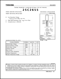 CASE 2SC2655Y Transistor Silicon NPN TOSHIBA TO98 MAKE 