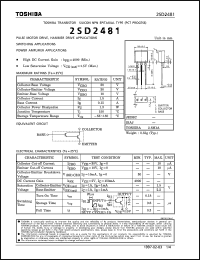 Click here to download 2SD2481 Datasheet