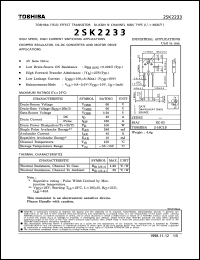 Click here to download 2SK2233 Datasheet