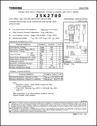 Click here to download 2SK2700 Datasheet