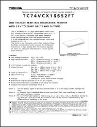 Click here to download TC74VCX16652FT Datasheet