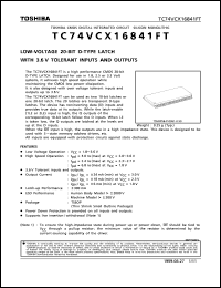 Click here to download TC74VCX16841FT Datasheet