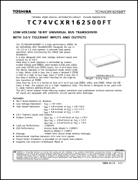 Click here to download TC74VCXR162500FT Datasheet