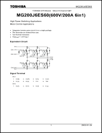 Click here to download MG200J6ES60 Datasheet