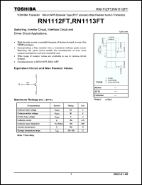 Click here to download RN1112FT Datasheet