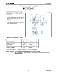 Click here to download TOTX140 Datasheet