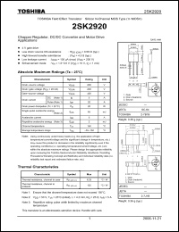 Click here to download 2SK2920_06 Datasheet
