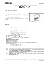 Click here to download TB2922HQ Datasheet