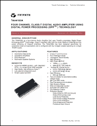 Click here to download TAA4100A Datasheet