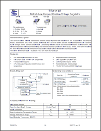 Click here to download TS1117BCW50 Datasheet