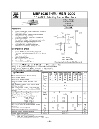 Click here to download MBR10200 Datasheet