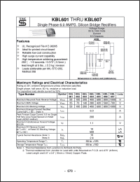 Click here to download KBL605 Datasheet