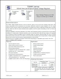 Click here to download TS2931CT8.5 Datasheet