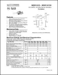 Click here to download MBR16150 Datasheet