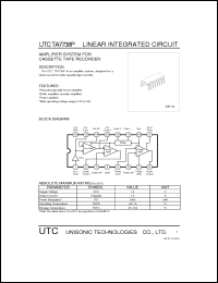 Click here to download UTCTA7738P Datasheet