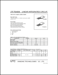 Click here to download UTCTDA2030 Datasheet