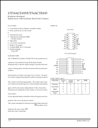 Click here to download UT54ACS193 Datasheet