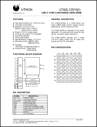 Click here to download UT62L12916BS-70LL Datasheet