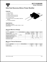 Click here to download BYT400 Datasheet