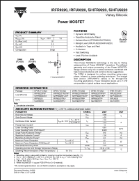 Click here to download SIHFR9220T-E3 Datasheet