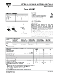 Click here to download SIHFR9310TR-E3 Datasheet
