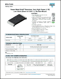 Click here to download WSLP1206R0100FEA Datasheet