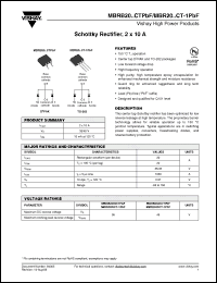 Click here to download MBRB2035CTTRRPBF Datasheet