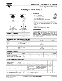 Click here to download MBR2080CT-1PBF Datasheet