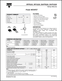 Click here to download SIHFR220T-E3 Datasheet