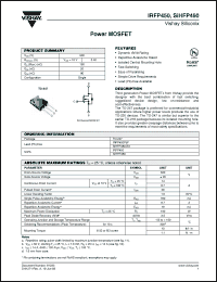 Click here to download SIHFP450 Datasheet