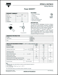 Click here to download SIHF9610-E3 Datasheet