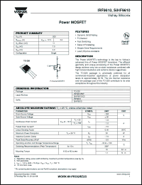 Click here to download IRF9610PBF Datasheet