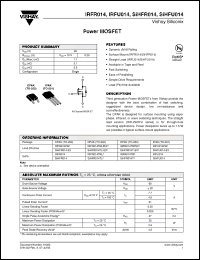 Click here to download SIHFR014T-E3 Datasheet