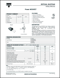 Click here to download SIHFP240-E3 Datasheet