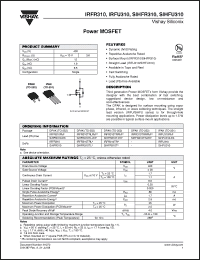 Click here to download SIHFR310T Datasheet