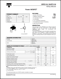 Click here to download SIHFD110-E3 Datasheet