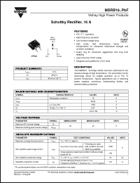 Click here to download MBRB1645TRRPBF Datasheet