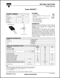 Click here to download SIHFI720G-E3 Datasheet