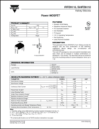 Click here to download SIHFD9110-E3 Datasheet